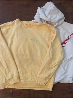 Yellow Honey Yellow Sweatshirt and White Flame Hoodie
